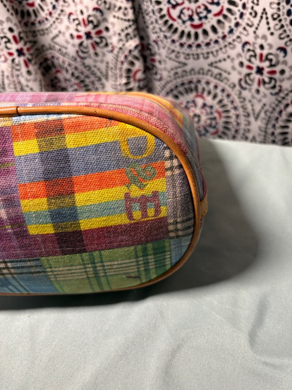 Dooney & Bourke Picnic Plaid Ant Print Canvas Hobo Bag | Rare Y2K - Picture 7 of 15